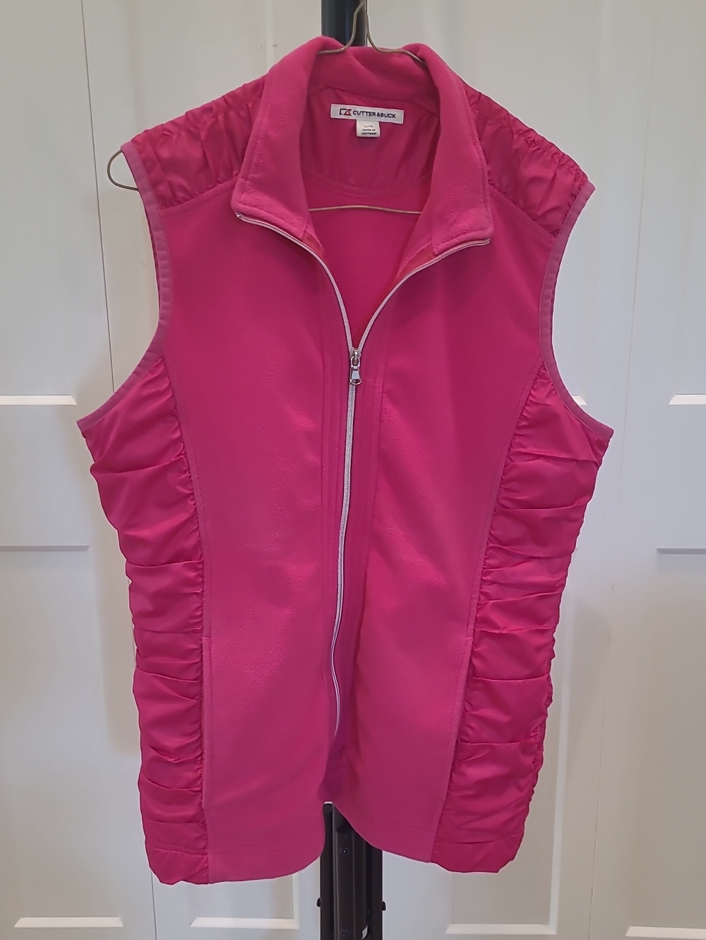 Cutter & Buck Vibrant Pink Sleeveless Zip-Front Vest